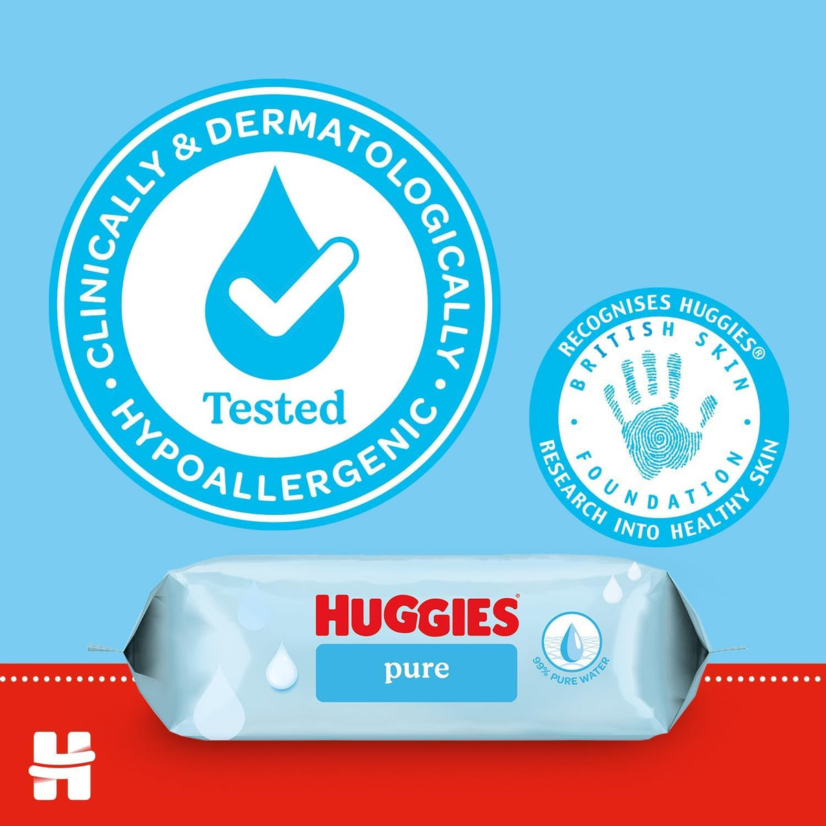 Huggies Pure Plastic Free Baby Wipes - Quad Pack (192 Wipes) - 99% Water Wet Wipes, Fragrance Free, Hypoallergenic, Better Cleaning, Soft and Gentle on Babies' Delicate Skin