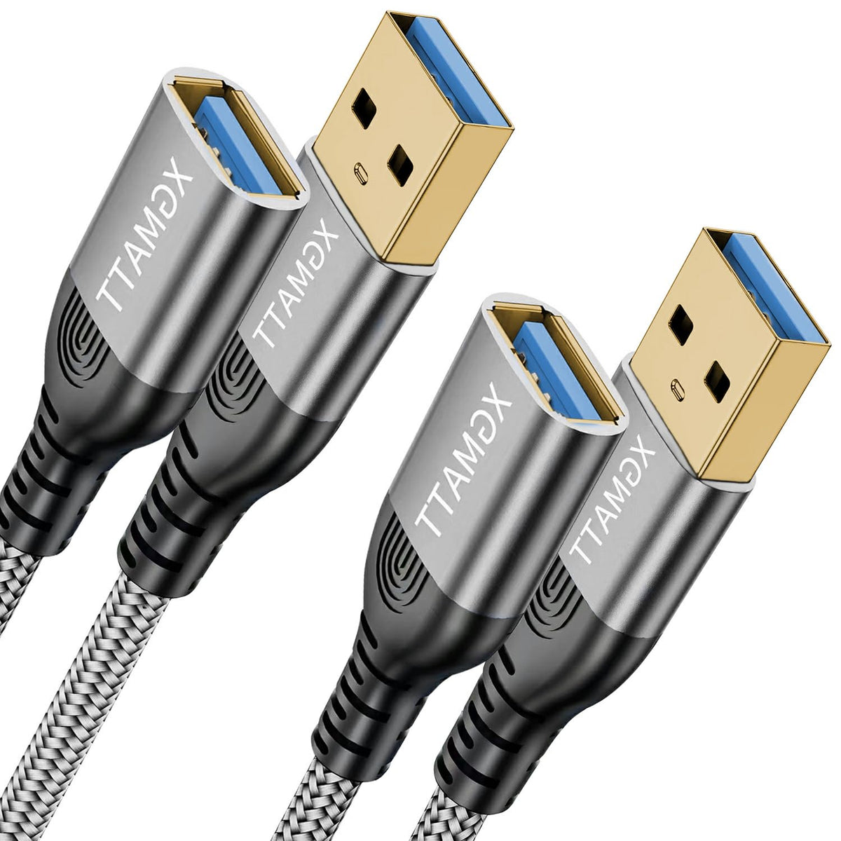 USB 3.0 Extension Cable 1M 2Pack USB Extender Male to Female,Black