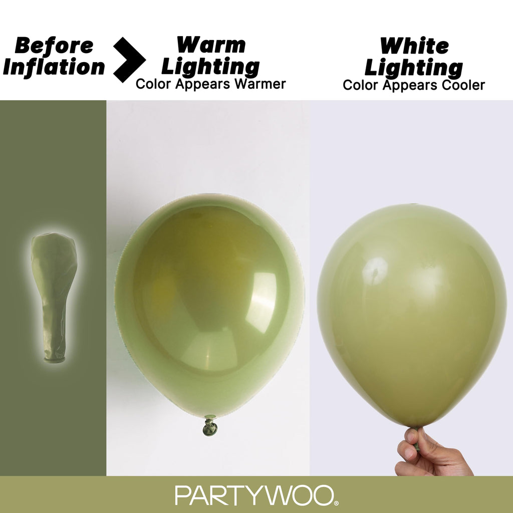 PartyWoo Light Blue Balloons 101pcs Baby Pastel Sky Aqua Blue Color 12 Inch