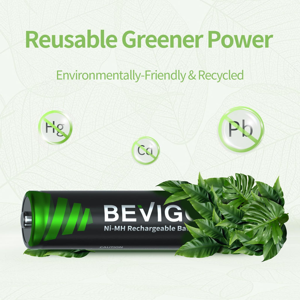 BEVIGOR AAA Rechargeable Batteries 24 Pack - 1100mAh 1500 Cycles High Capacity NiMH Rechargeable Battery AAA, 1.2V Low Self Discharge