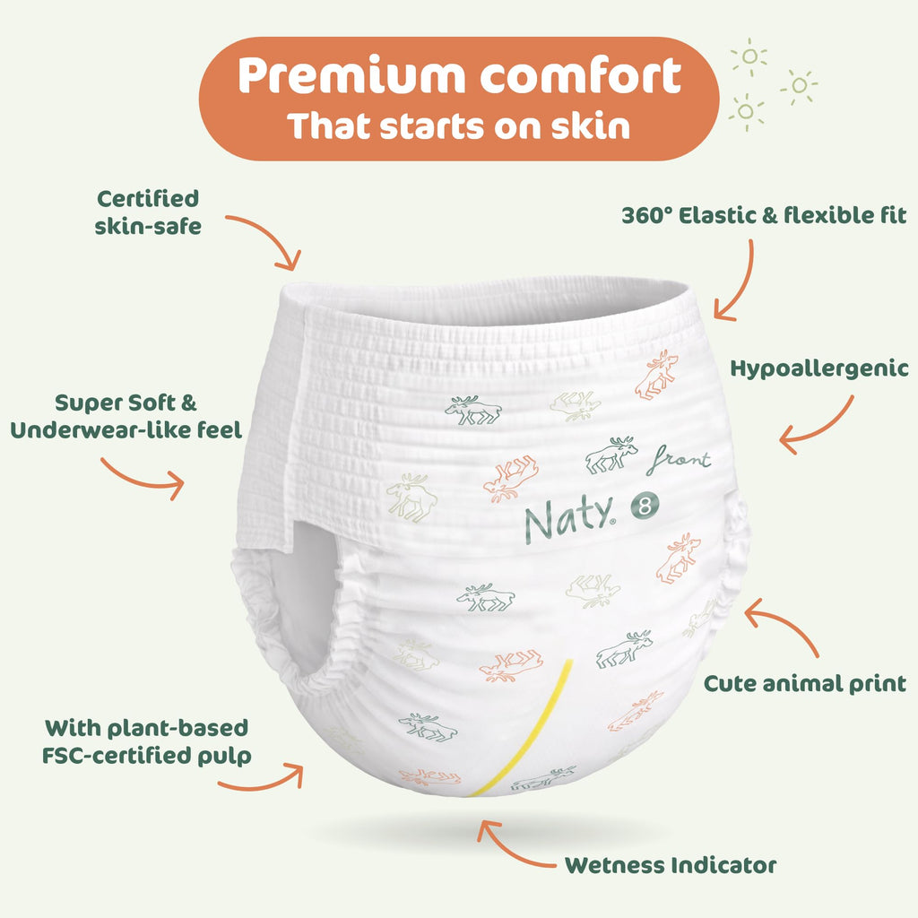 Naty FreeMovers Nappy Pants, Size 6 (16+kg), 18 Count