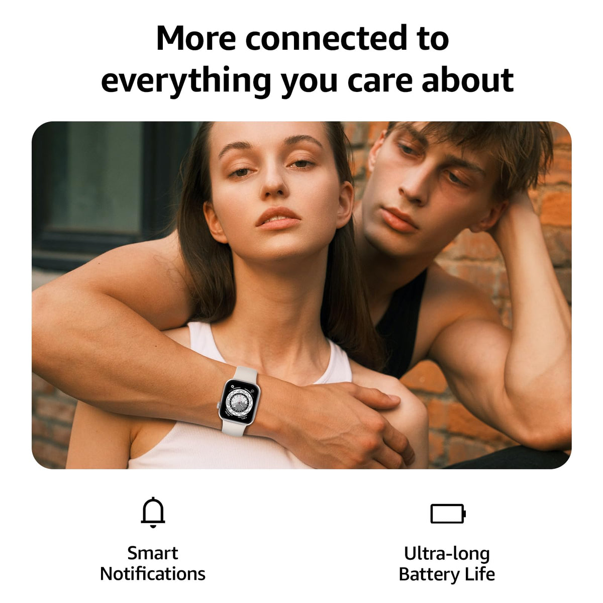 AcclaFit Smart Watch for Men Women Answer/Make Call, 1.85" Smartwatch, Fitness Watch with Heart Rate Blood Pressure Sleep Monitor, IP68 Waterproof Step Counter Compatible with Android IOS Orange