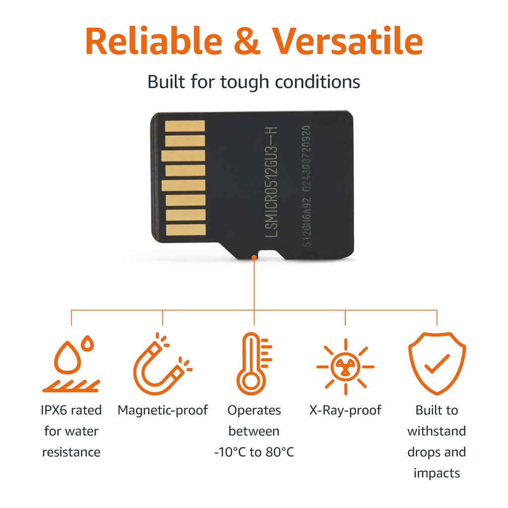 Amazon Basics 1TB Micro SD Card, Read Speed Up to 200MB/s, 1-Pack