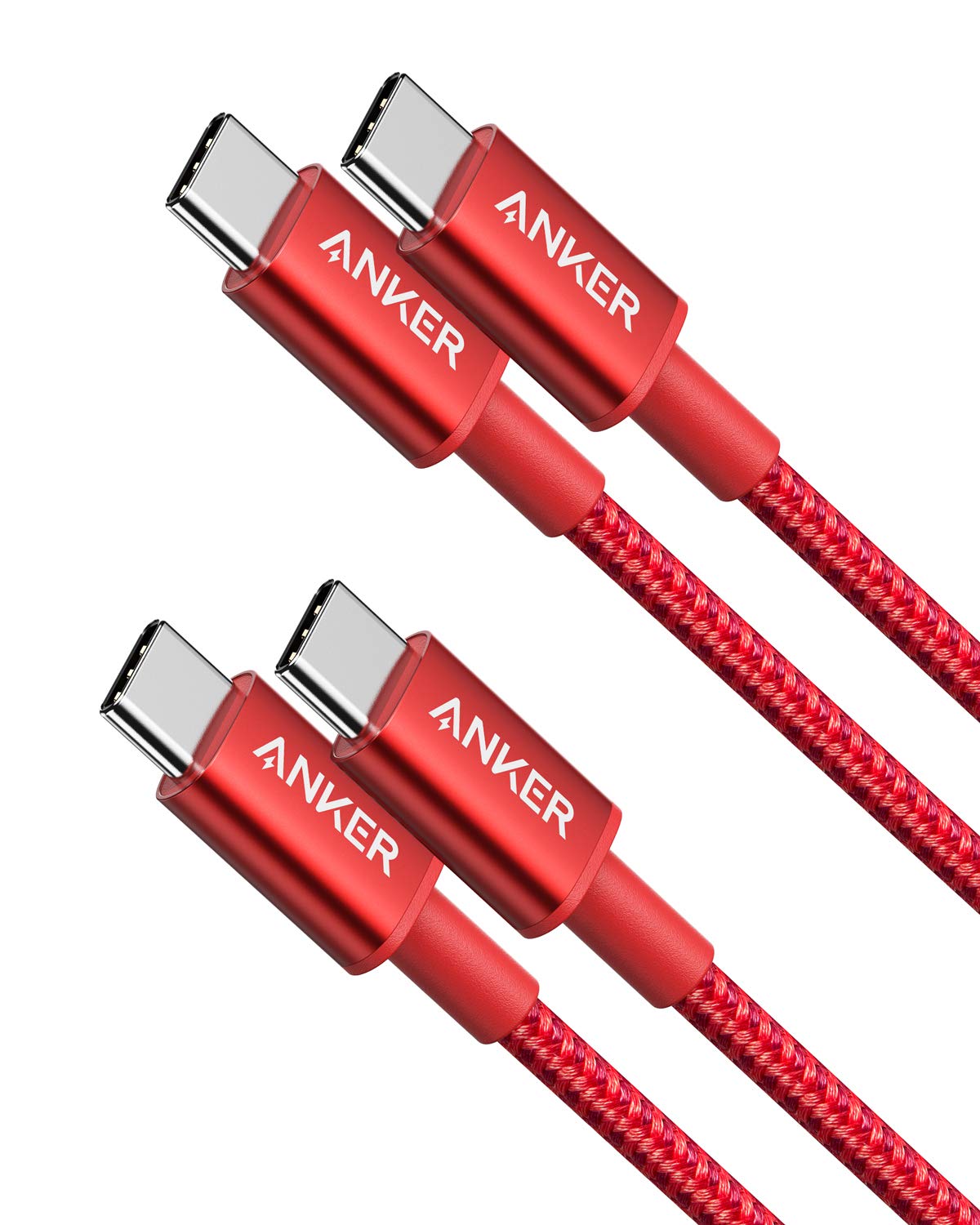Anker USB C to USB C Charger Cable, 60W (3A) New Nylon (3ft/0.9m 2-Pack)