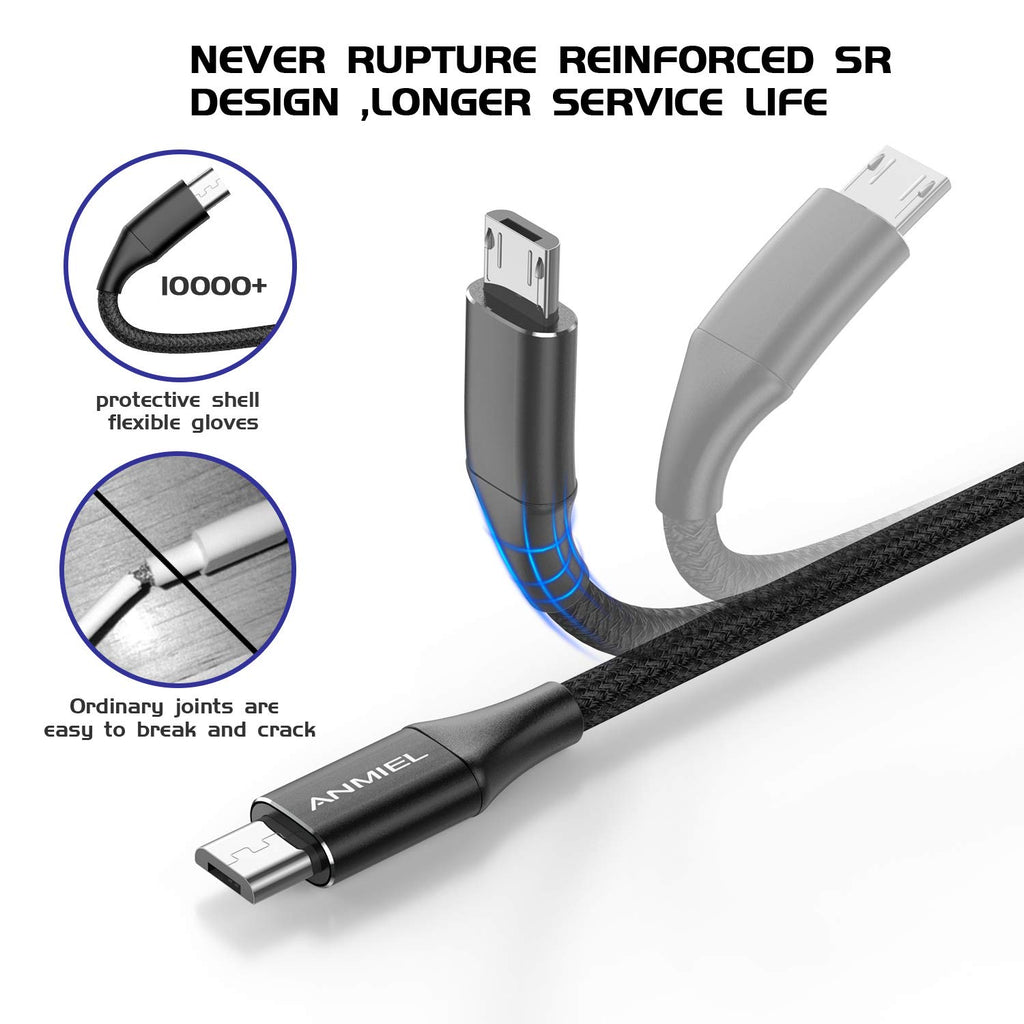 Long Micro USB Cable 10ft Android Charger Cable Durable Fast Phone Charger Cord Android Charging Cable for Samsung Galaxy S7 S6 S7 Edge S5 S2 J7 J7V J5 Note 5 4 LG G4 HTC PS4 Camera MP3(blue)