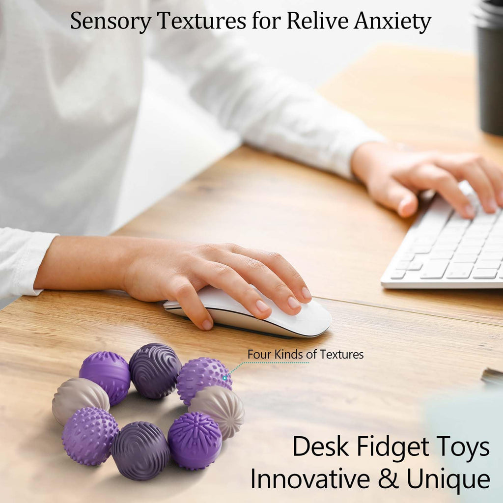Silicone Magnetic Balls Fidget Toys for Adults & Teens,4PCS Stress Relief Sensory Toys for Autism ADHD Anxiety,Fun Textures Gadgets,Office Desk Toy,Stocking Stuffers for Women Men Teen Gift
