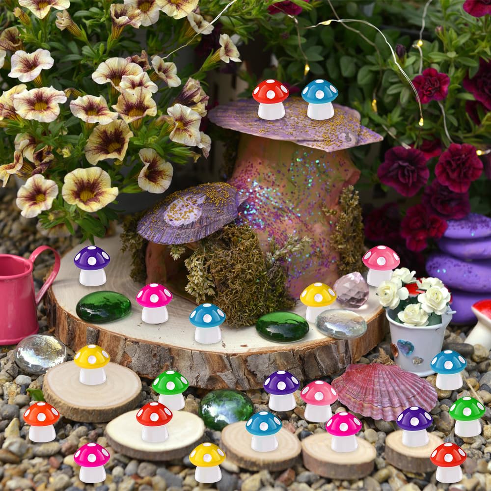DIYDEC 24pcs Luminous Christmas Mini Resin Tree Figures Toys