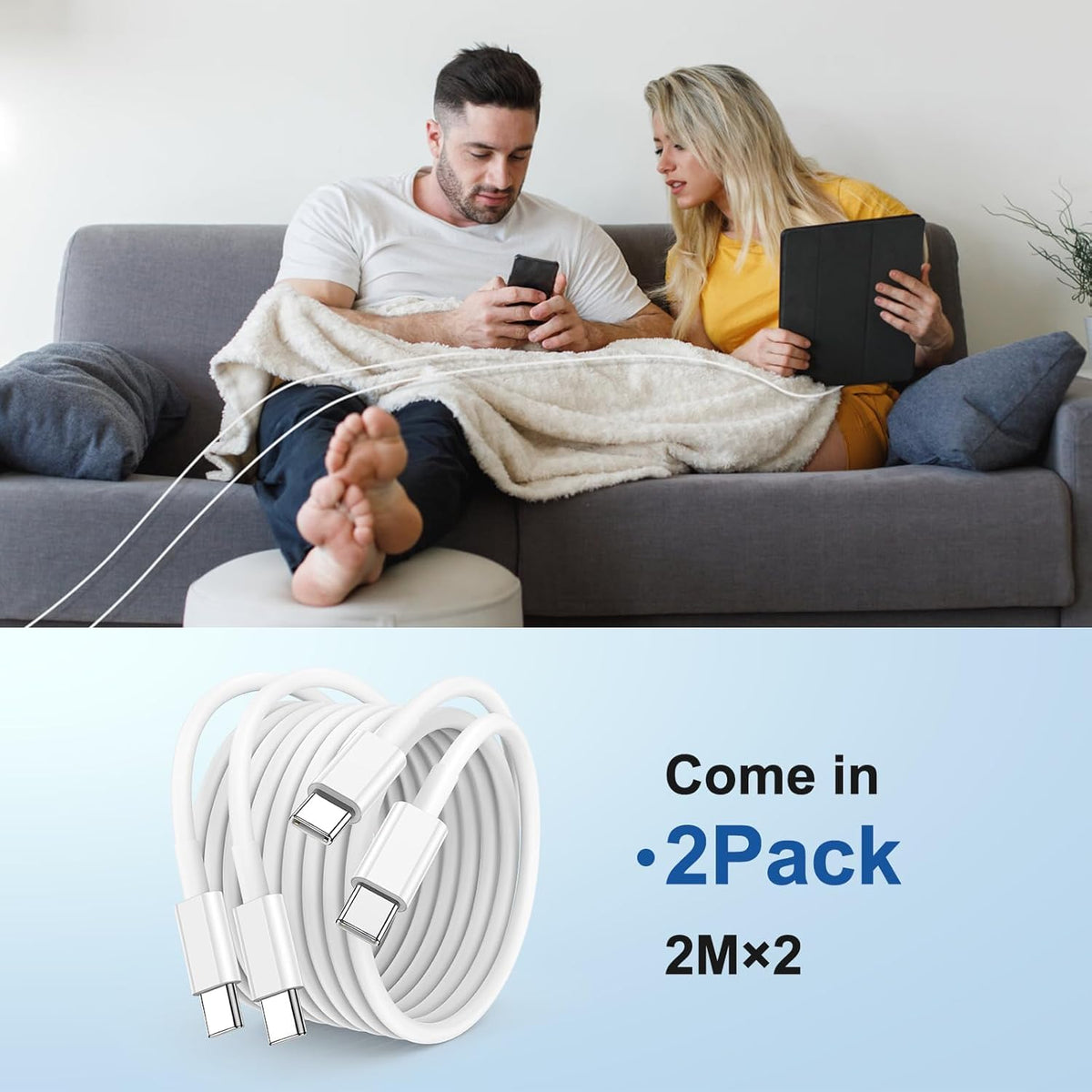 USB C to USB C Charger Cable,3M Long i Phone Type C Charging Lead 2Pack Fast Charging Wire USBC Charger Cables for iPhone 17 Pro Max/17 Air/16/16 e/16 Pro/15 Plus, iPad Pro/Air/Mini,Mac