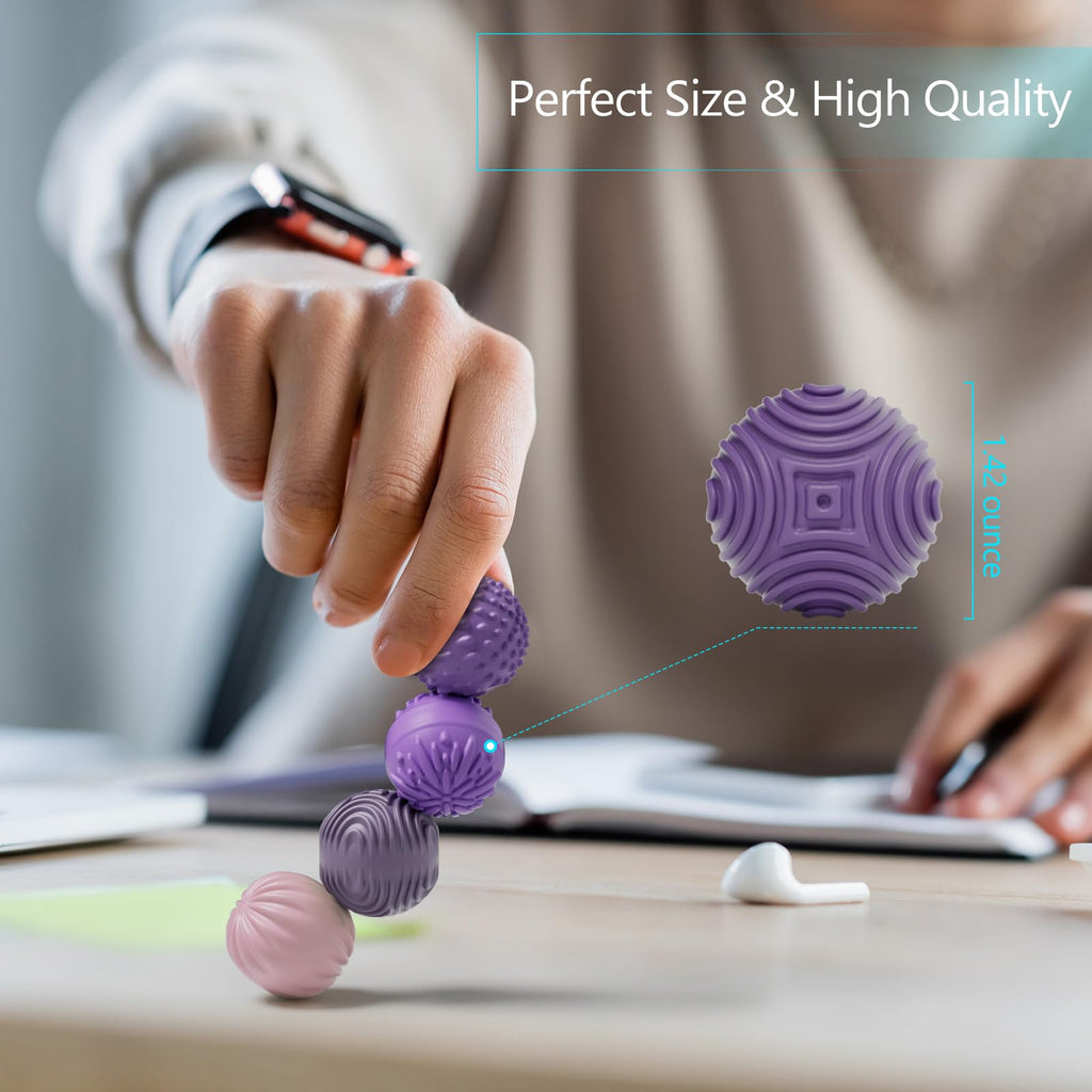 Silicone Magnetic Balls Fidget Toys for Adults & Teens,4PCS Stress Relief Sensory Toys for Autism ADHD Anxiety,Fun Textures Gadgets,Office Desk Toy,Stocking Stuffers for Women Men Teen Gift