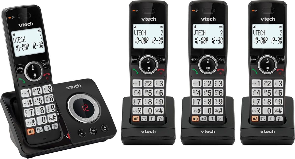 VTech EA5053 DECT Cordless Phone with Answering Machine,Nuisance Call Blocker, Volume Booster, Easy-to-Read Backlit Display, 18 Hours Talk-time, Handsfree Speakerphone, 4-Handset
