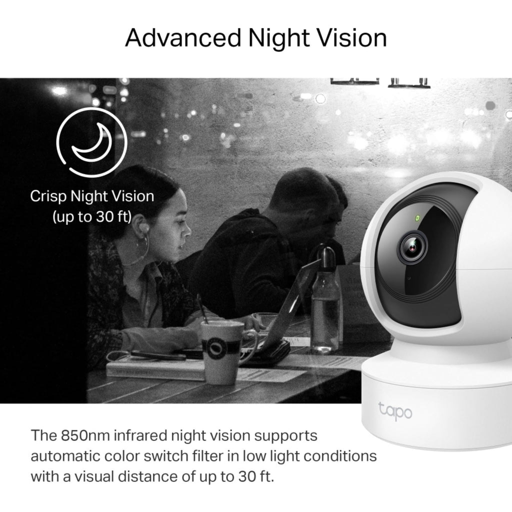 Tapo C210P2 2K 3MP Pan/Tilt Indoor Security Camera Set, Pet Camera