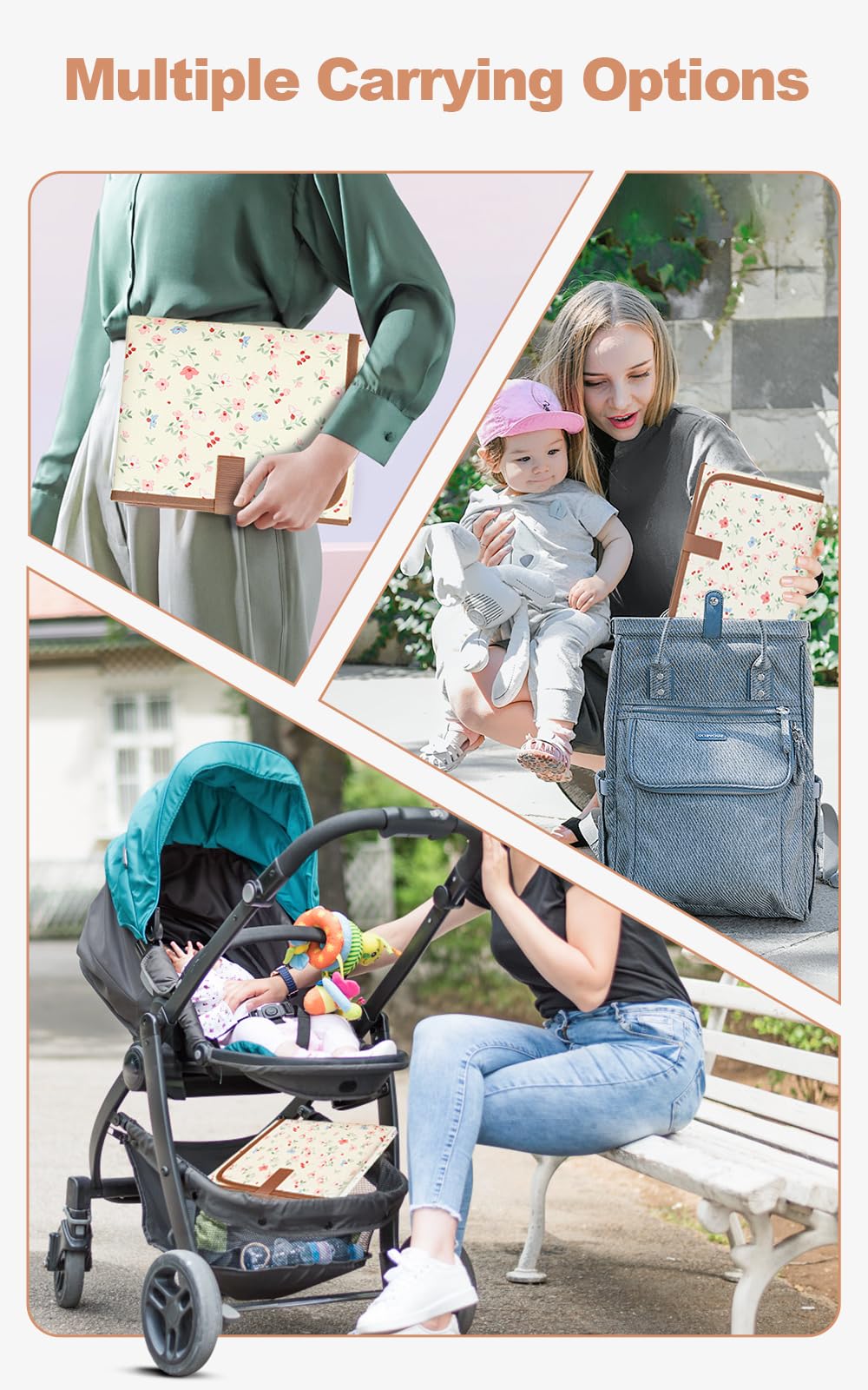 Lekebaby Foldable Baby Changing Mat - Travel & Portable