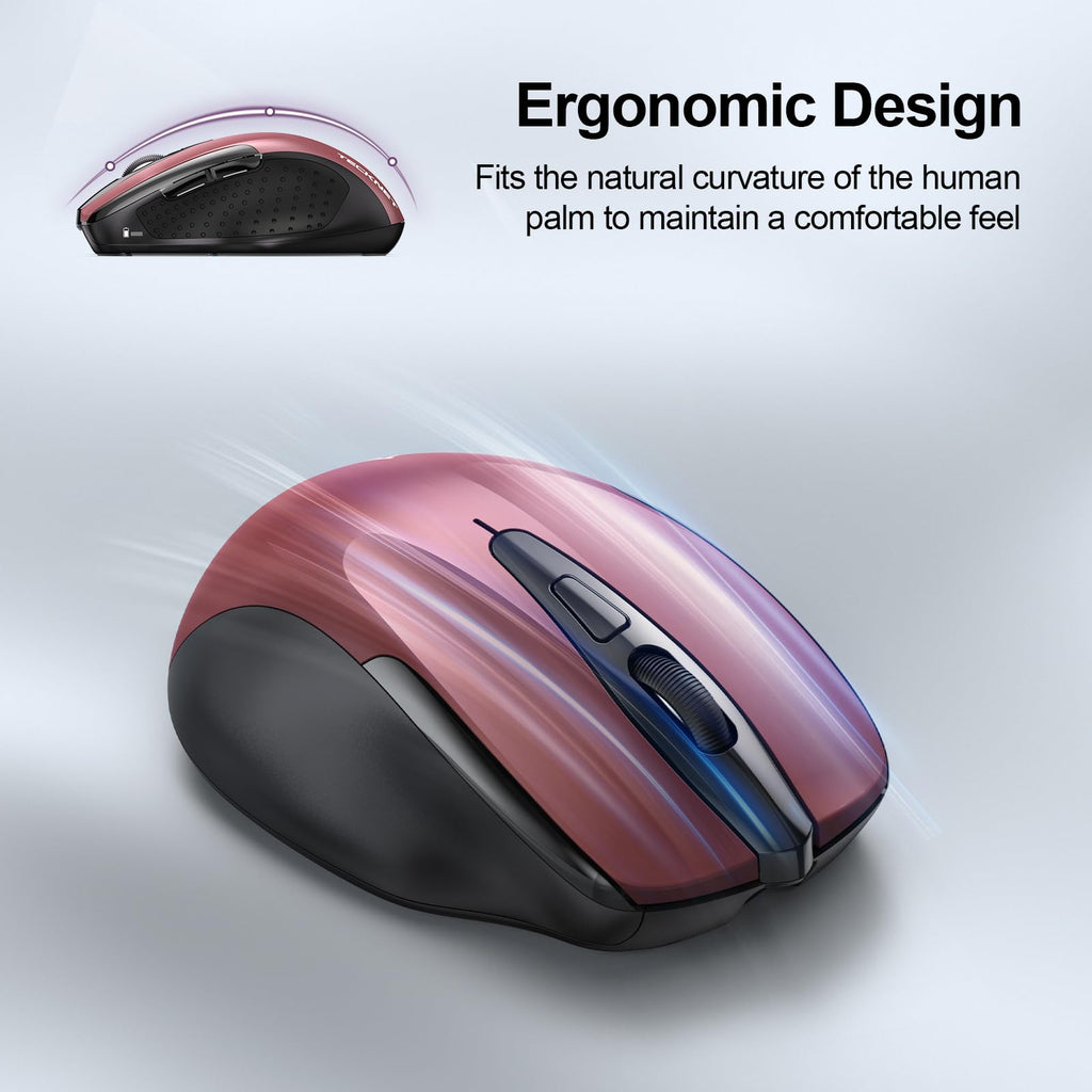 TECKNET Bluetooth Mouse, Wireless Mouse Rechargeable