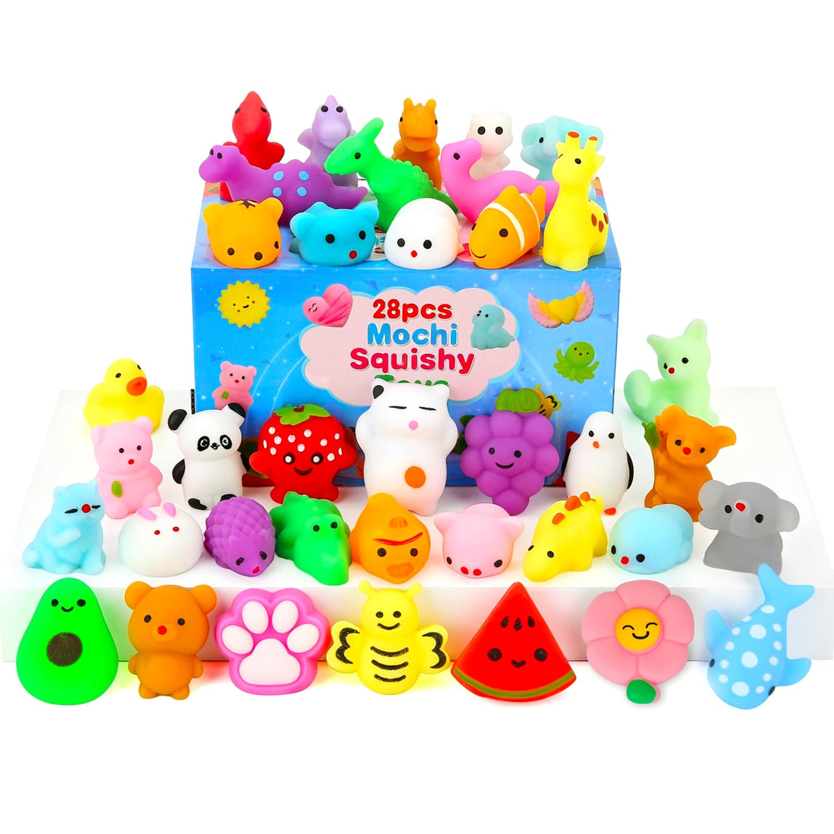 80 Pcs Party Favors for Kids 4-8, Kawaii Squishies Mochi Squishy Toys Bulk