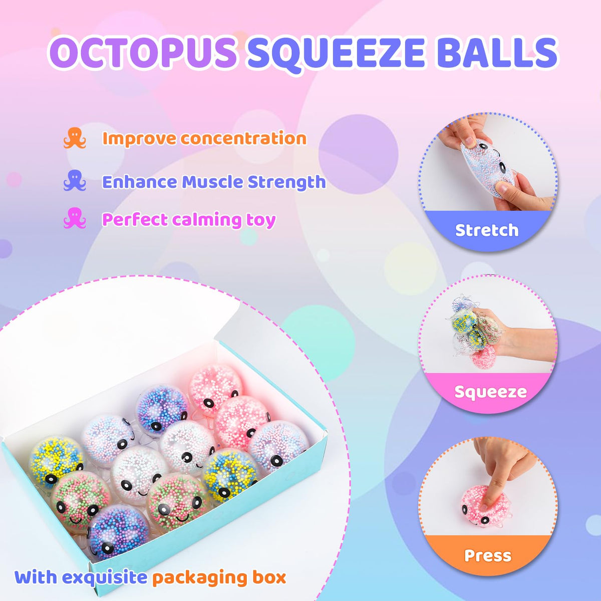 8 Pack Stress Cube ,Slow Rising Stress Balls for Adults