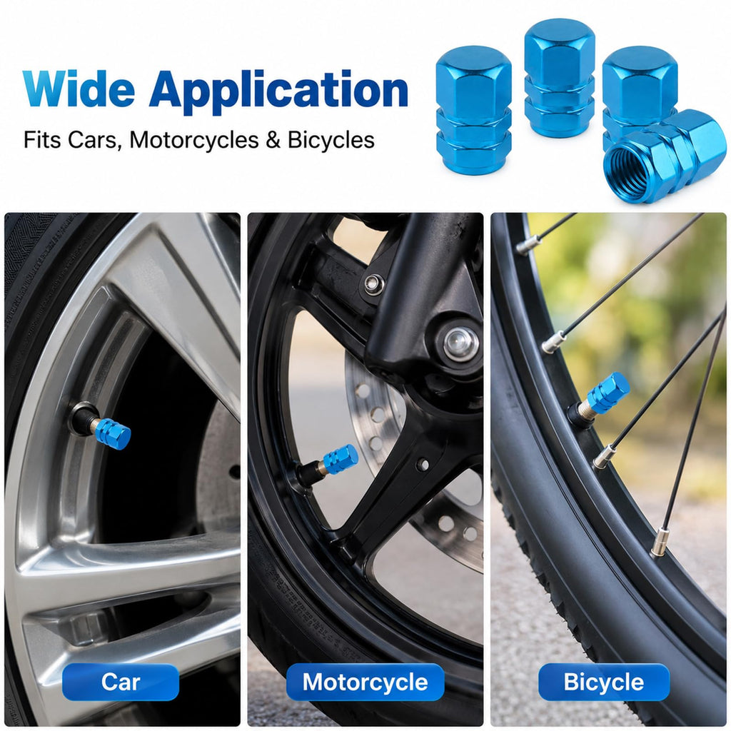 Aluminum Tire Valve Caps,8 Pcs Dustproof Stem Covers