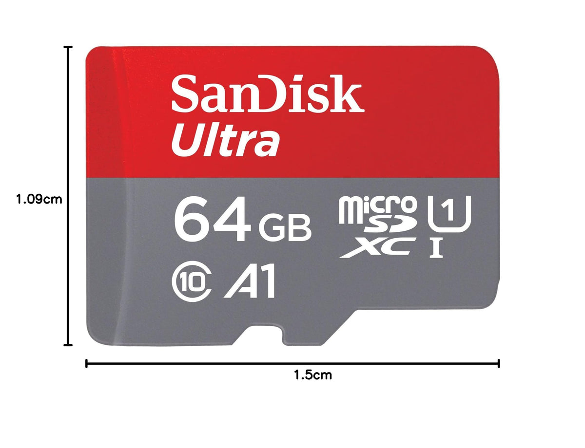 SanDisk 64GB Ultra microSDXC card for Chromebook + SD adapter up to 140 MB/s with A1 App Performance UHS-I Class 10 U1 (Pack of 2)