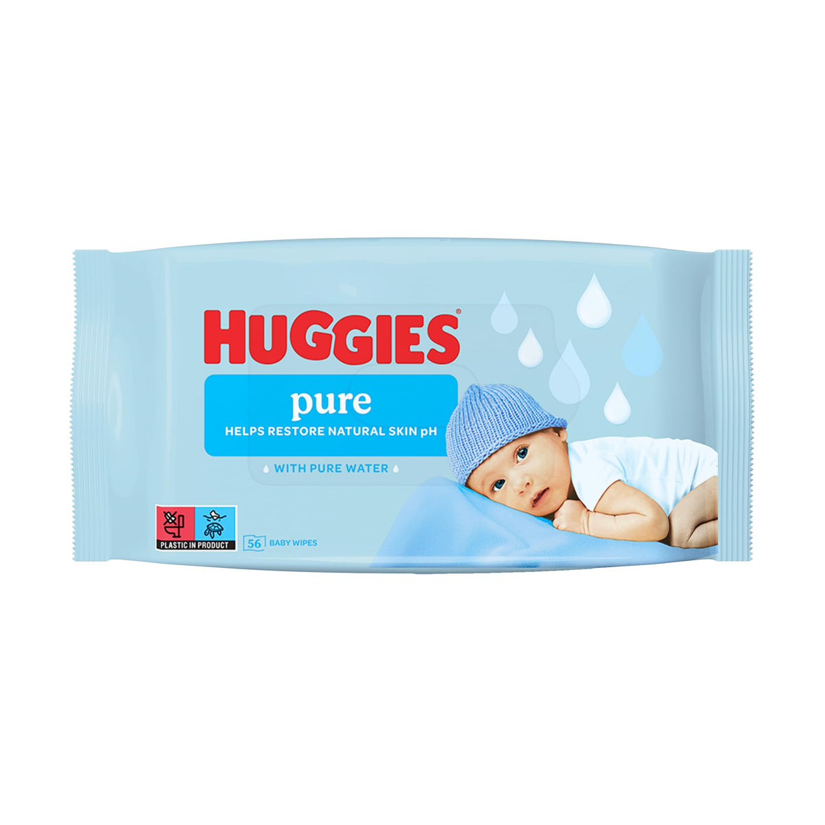 Huggies Pure Plastic Free Baby Wipes - Pack of 18 (864 Wipes) - 99% Water Wet Wipes, Fragrance Free, Hypoallergenic, Better Cleaning, Soft and Gentle on Babies' Delicate Skin