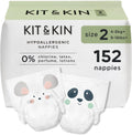 Kit & Kin Premium Baby Nappies Size 2, 4-8 kgs / 9-18 lbs, Pack of 152