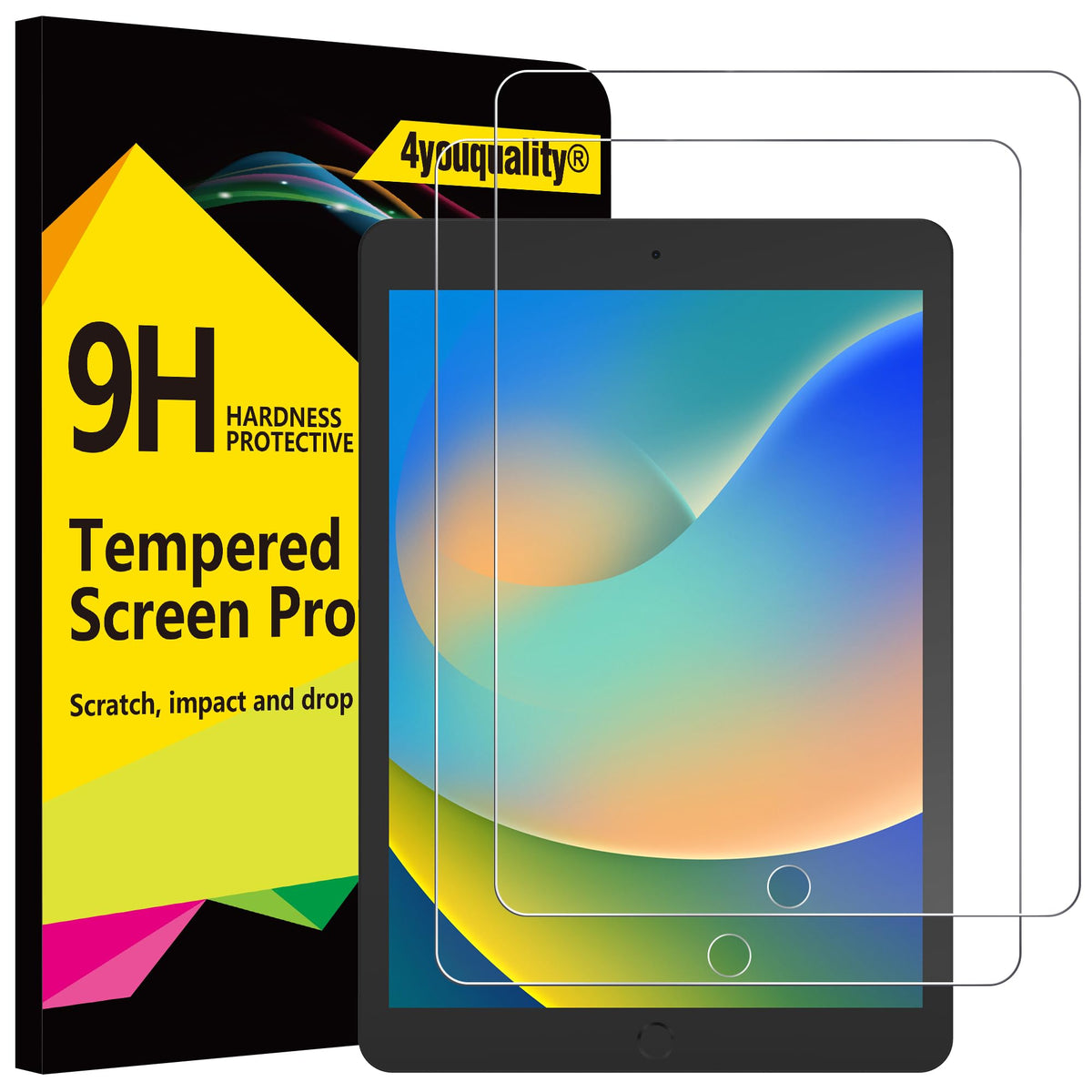 4youquality 2-Pack for iPad Pro 11" & iPad Air 5/4 10.9" Screen Protector