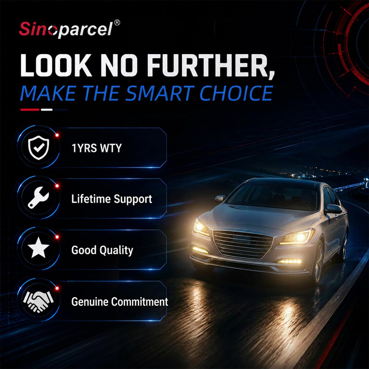 Sinoparcel H15 Headlight Bulb, OEM Replacement, Standard 3200K Warm White