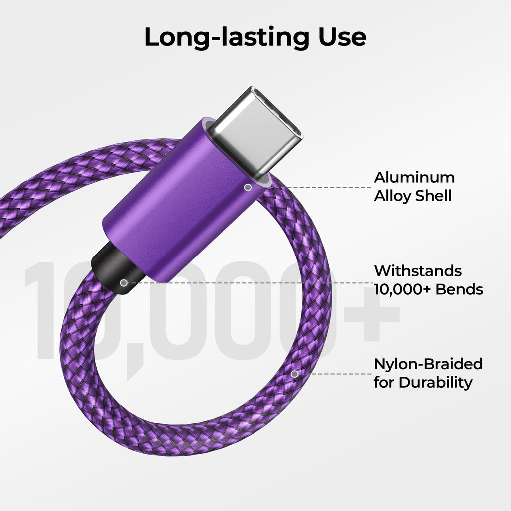 BASESAILOR USB A to USB C Charger Cable 3Pack 0.5/1/2M Black