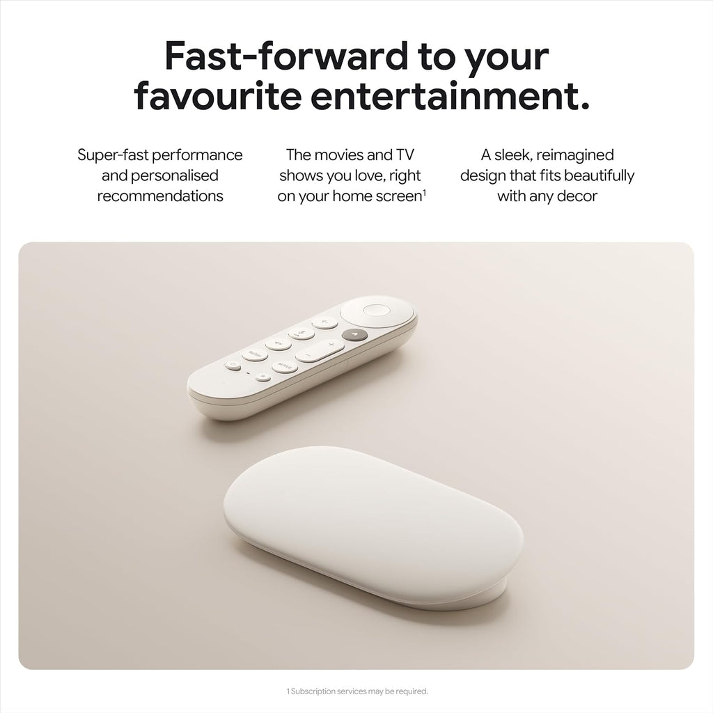 Google TV Streamer (4K) - Fast Streaming Entertainment With Voice Search Remote - Watch Movies, Shows, Live TV and Netflix in 4K HDR - Smart Home Control - 32 GB Storage - Porcelain