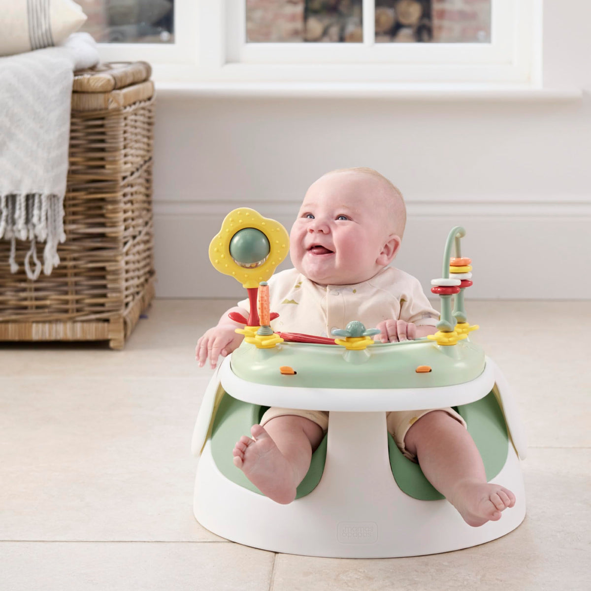 Mamas & Papas Baby Snug Floor Seat and Activity Tray - Clay