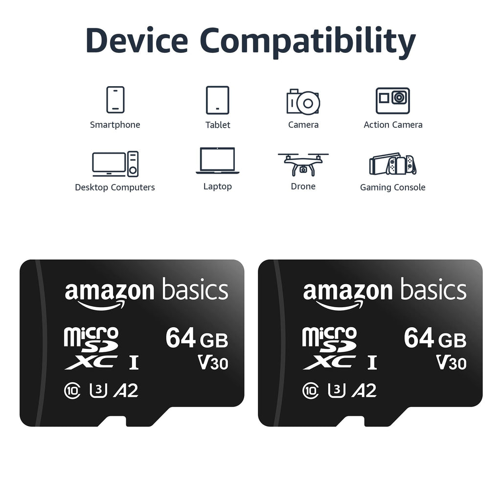 Amazon Basics 1TB Micro SD Card, Read Speed Up to 200MB/s, 1-Pack