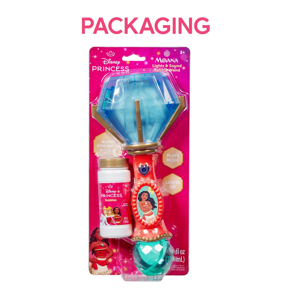 Little Kids Disney Mickey Mouse Light and Sound Musical Bubble Wand, Includes Bubble Solution, Multi (20511)
