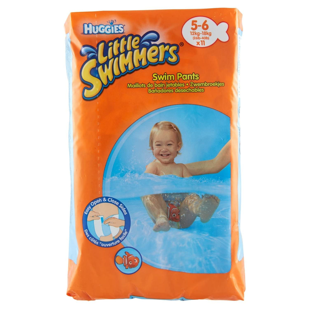 Huggies Little Swimmers, Swim Nappies - Size 3-4, 36 Baby Swim Pants - Leak Guards and Stretchy Waistband Protect Without Swelling - Tear Sides for Easy Removal