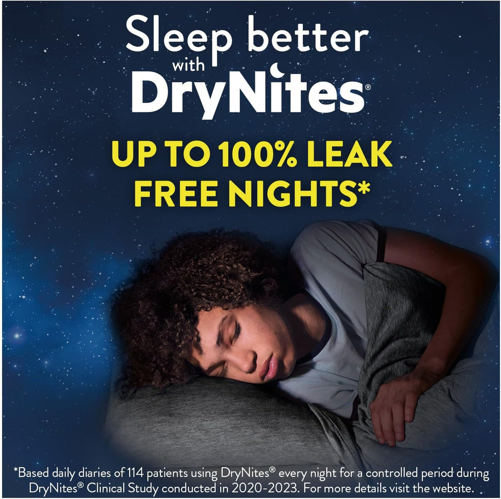 HUGGIES DryNites, Pyjama Pants, Boys 13+ Years (48-60KG), 33 x Bedwetting Pants, Up to 100% Leak Free Nights