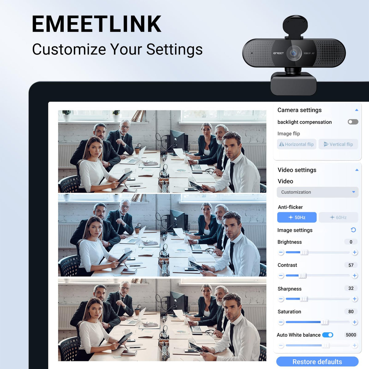 EMEET S600 4K Webcam for Streaming - Sony 1/2.55'' Sensor, PDAF Autofocus, 1080P@60FPS, 2 Noise Reduction Mics, Built-in Privacy Cover, 73° FOV, Streaming Camera for Live Commerce/Gaming/Beauty
