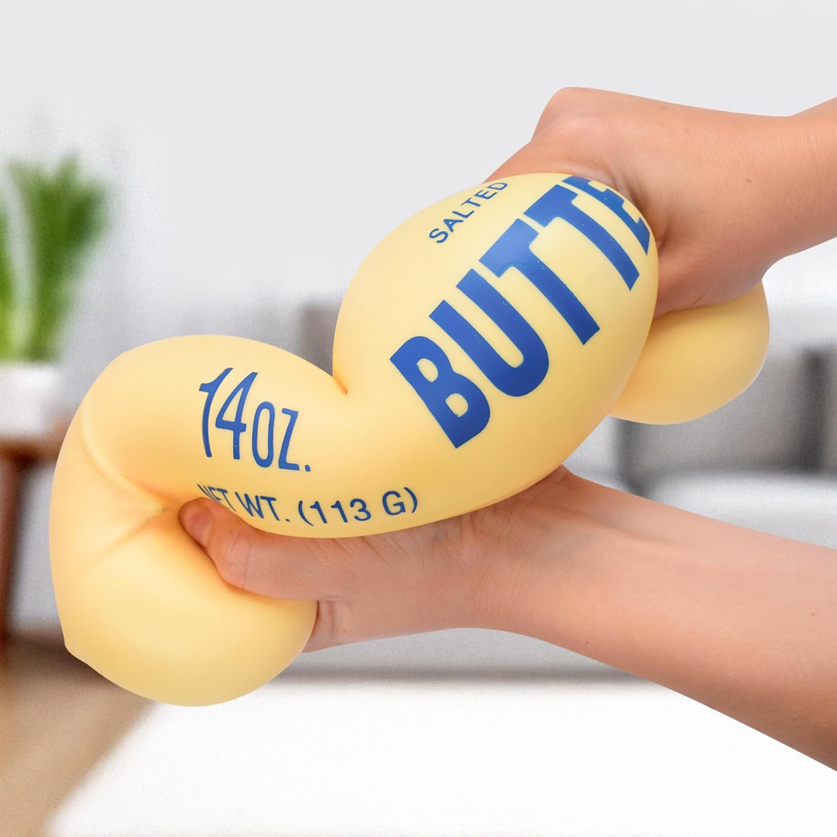 Toymendous Squeeze Butter, Jumbo Squishy Stress Toy, Children Ages 3+, 10.5 inches Long, Stretch & Squish