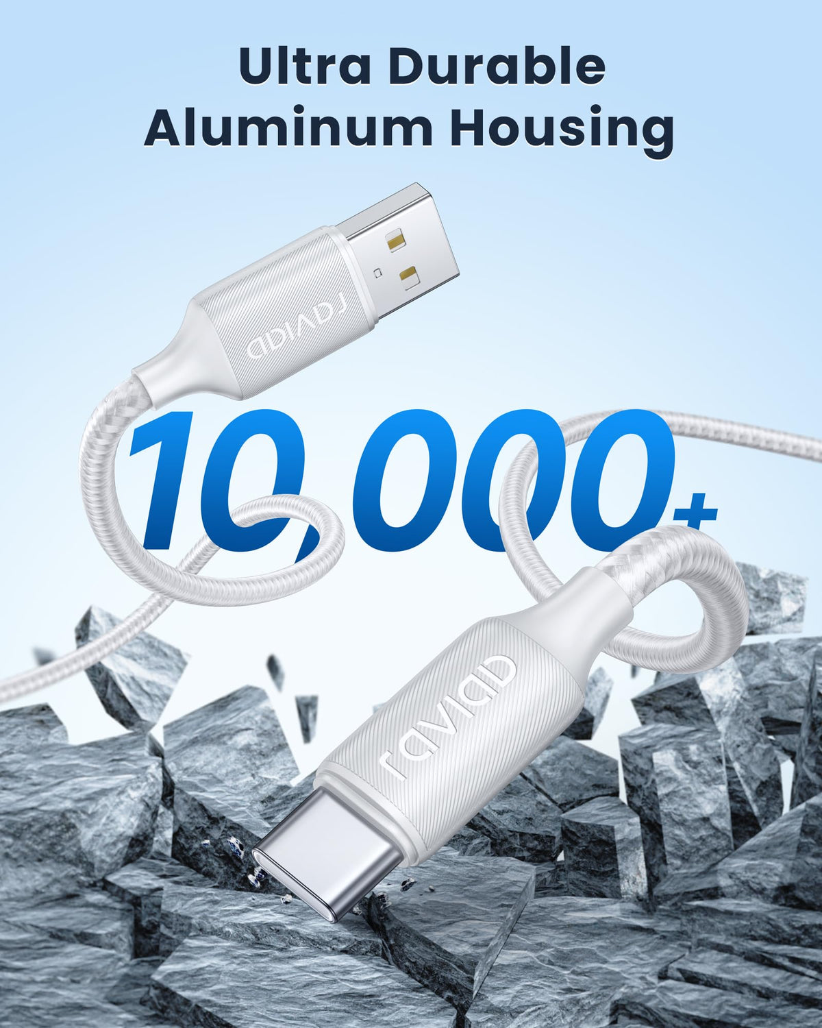 RAVIAD Short USB C Cable 15CM, Type C Charger Cable 3A Fast Charging Nylon Braided USB C Cable for iPhone 17/16/15, Samsung Galaxy S25/S24/S23/S22/S21, Note 10, Huawei P40/P30, Google Pixel -White