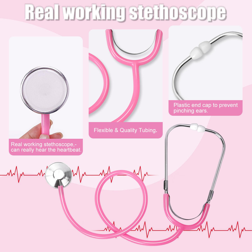 12 PCS Doctor Costume for Kids,Scrubs Nurse Costume for Girls Boys
