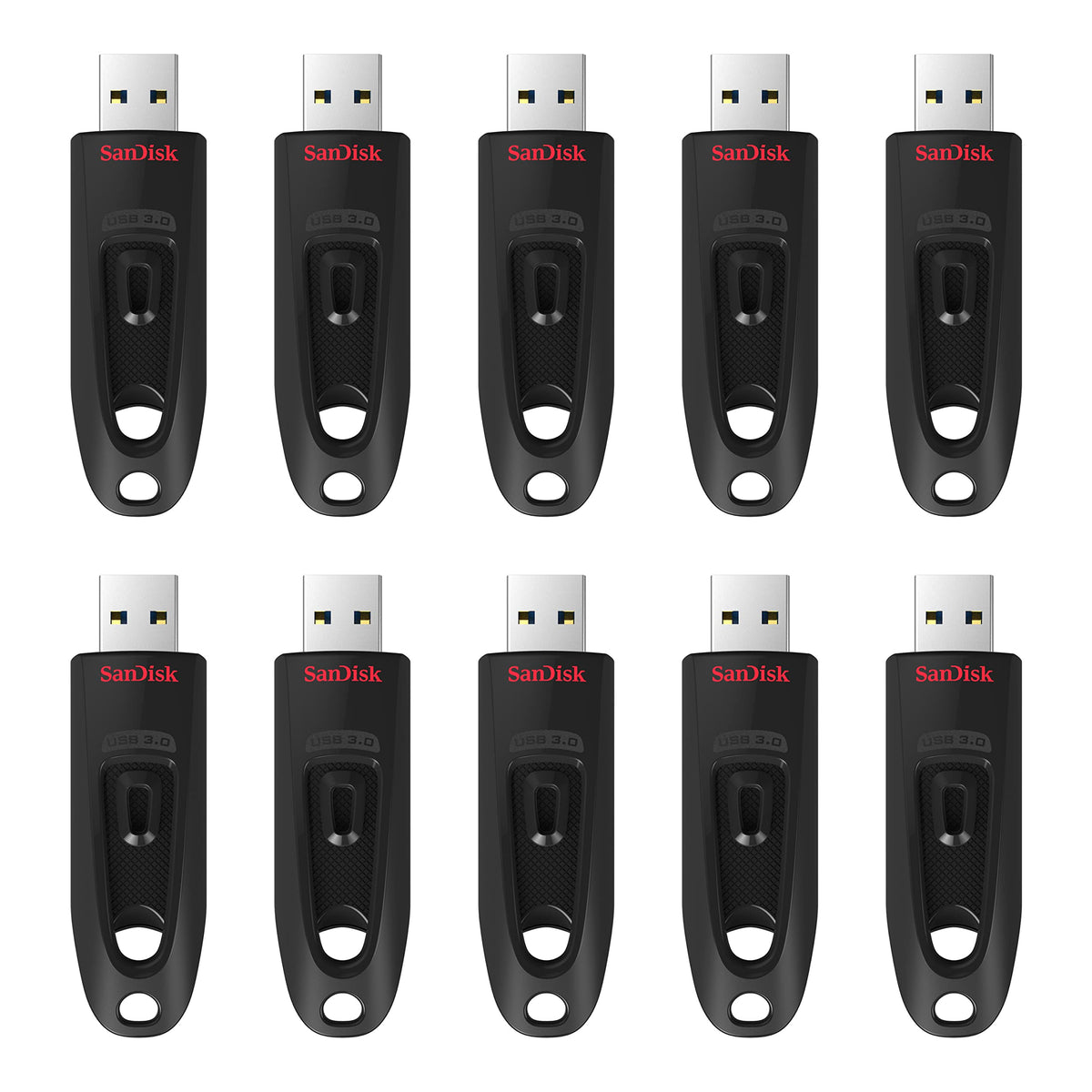 SanDisk 32GB Ultra USB 3.0 Flash Drive, USB stick, memory stick with transfer speeds up to 130MB/s, Password protection, RescuePRO Deluxe software for data recovery, Triple Pack, Black