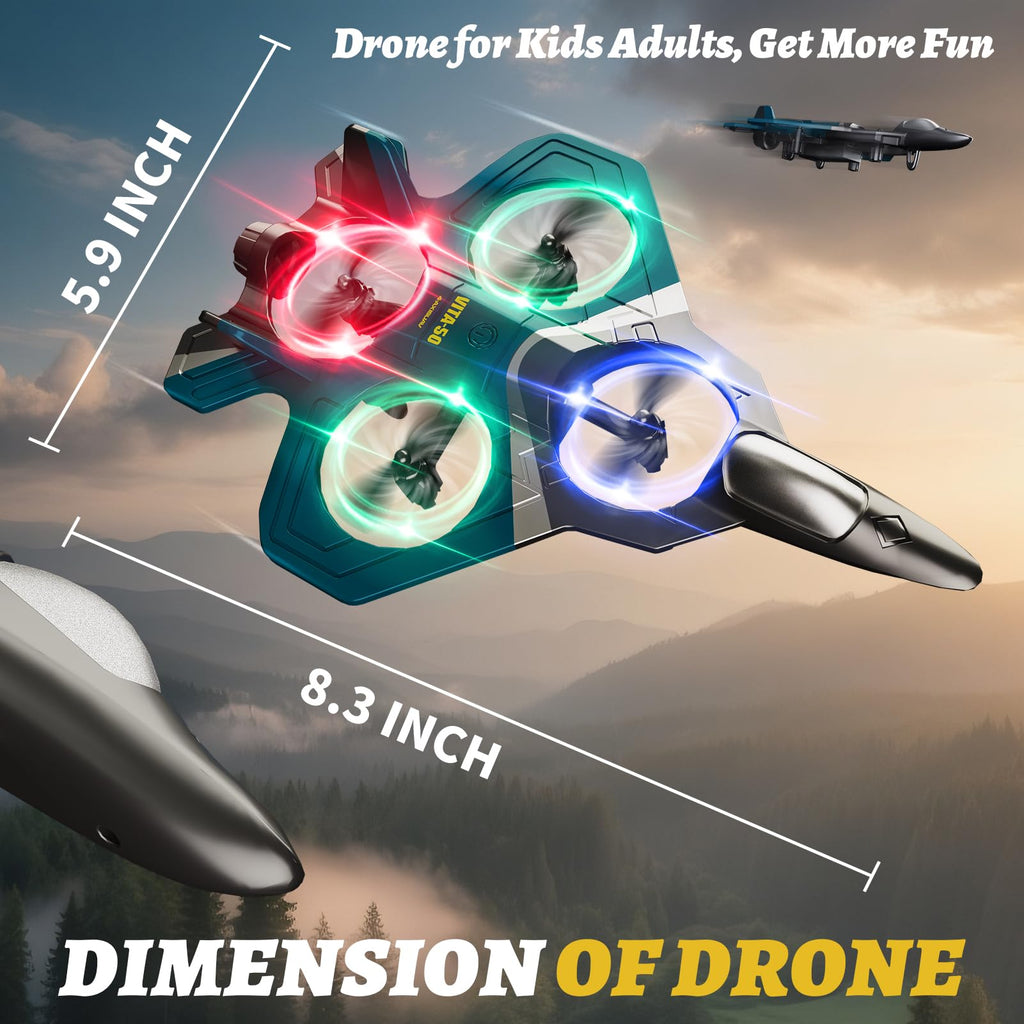 RC Planes Remote Control Airplanes Drones for Kids Adults,Black,3Batteries