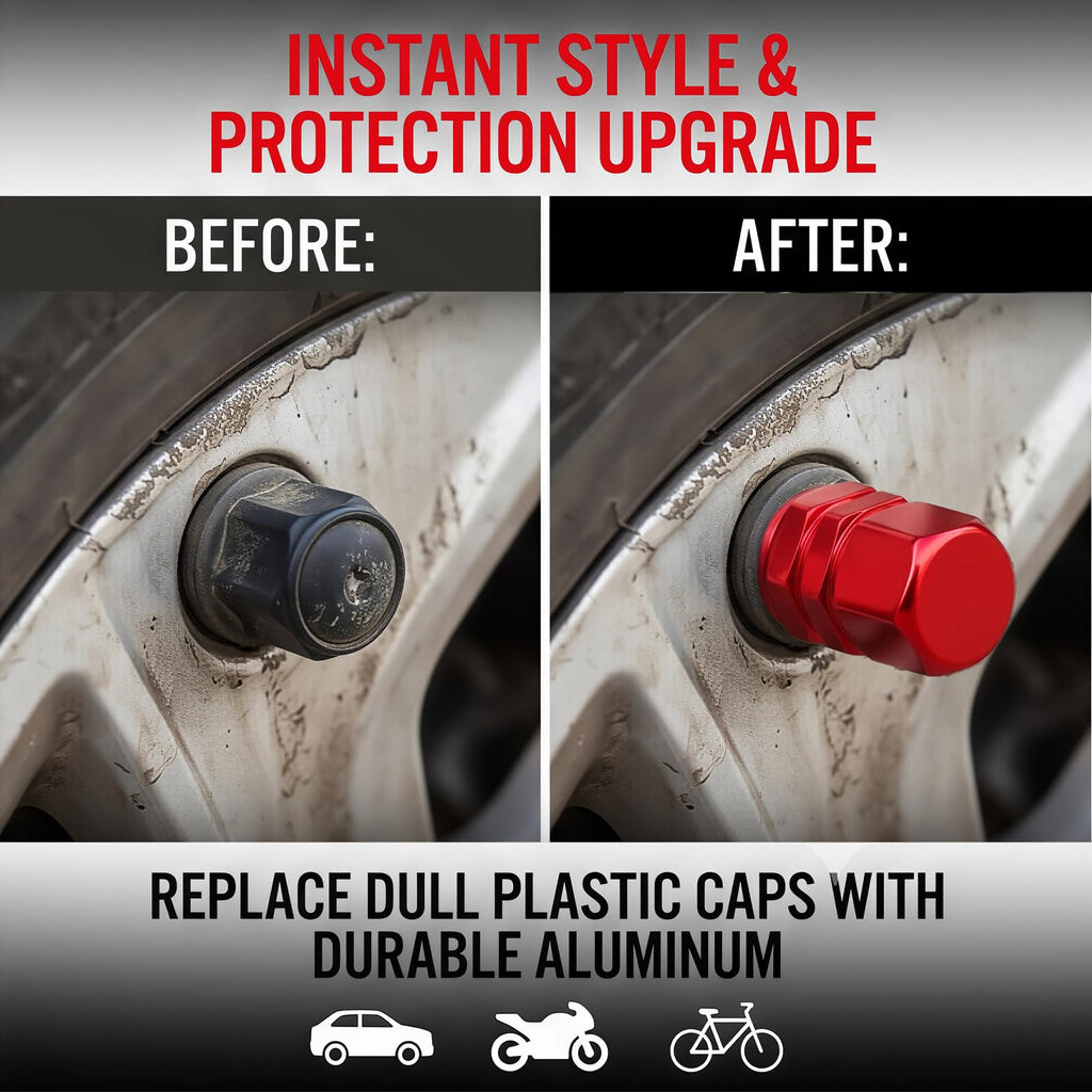 Aluminum Tire Valve Caps,8 Pcs Dustproof Stem Covers