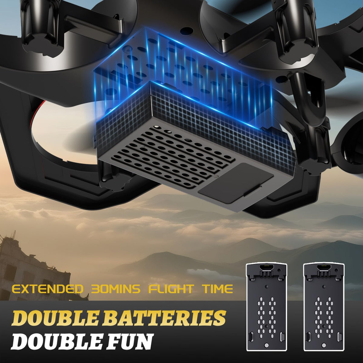 RC Planes Remote Control Airplanes Drones for Kids Adults,Black,3Batteries