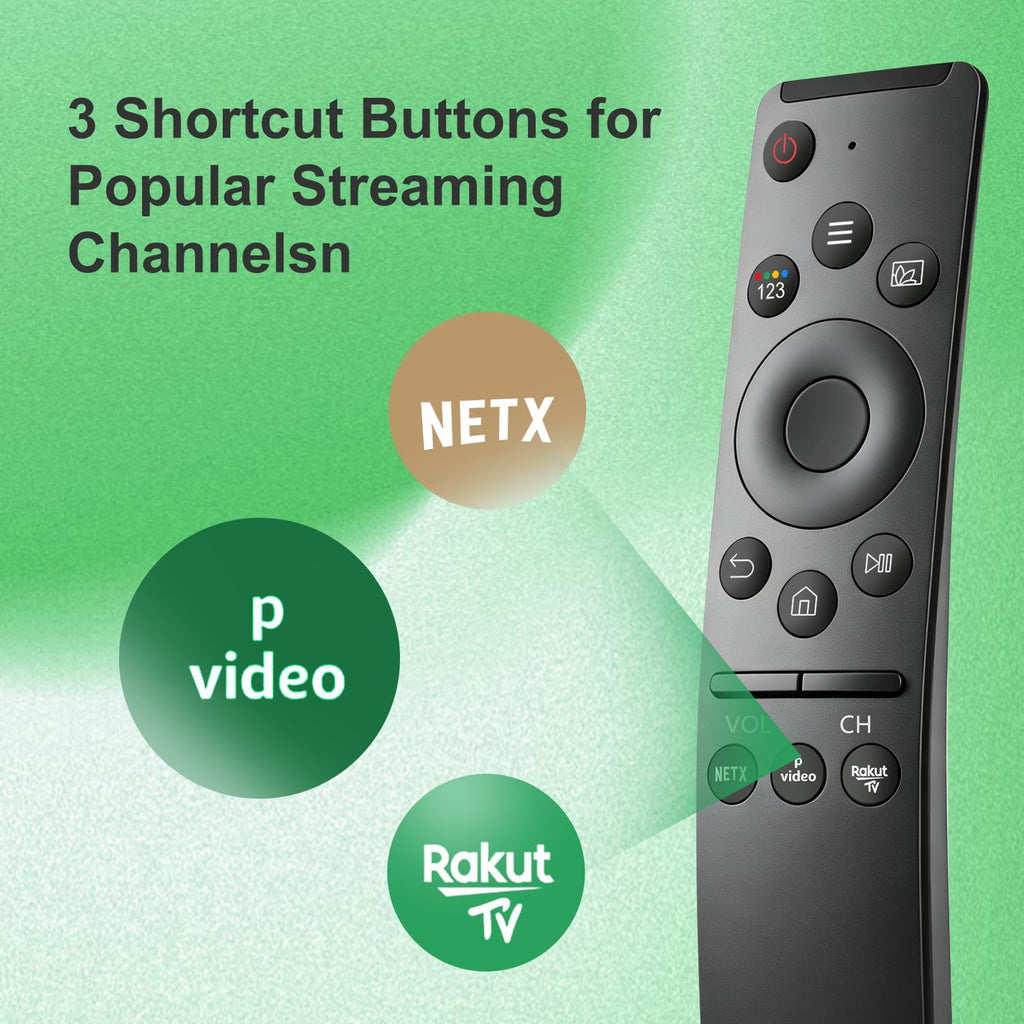 2 Pack Universal Remote for Samsung TV Remote Control with Prime Video, Netflix, Rakute TV Button, Samsung Remote Controls for Smart TV LCD UHD LED Hdtv QLED 3D 4K 8K TVs All