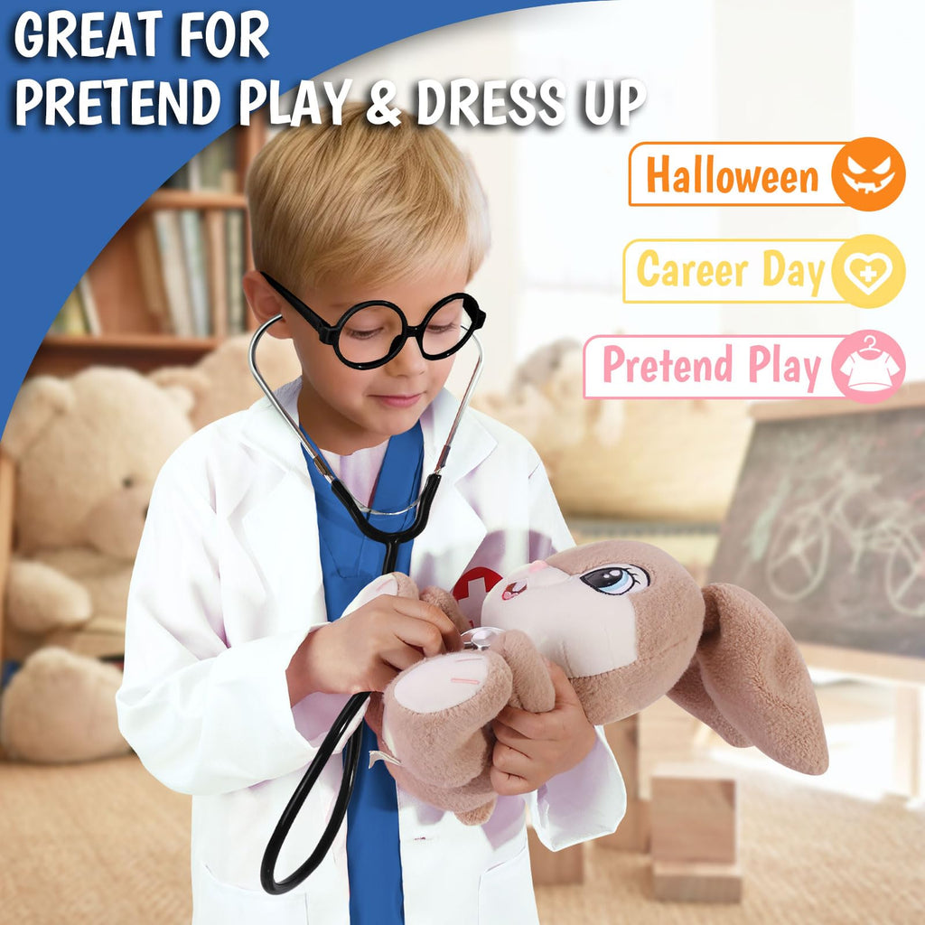 12 PCS Doctor Costume for Kids,Scrubs Nurse Costume for Girls Boys