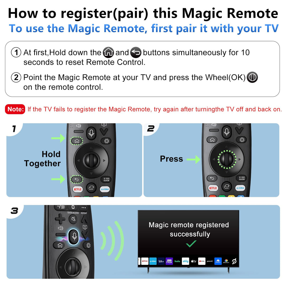 Universal Replacement for LG Smart TV Remote
