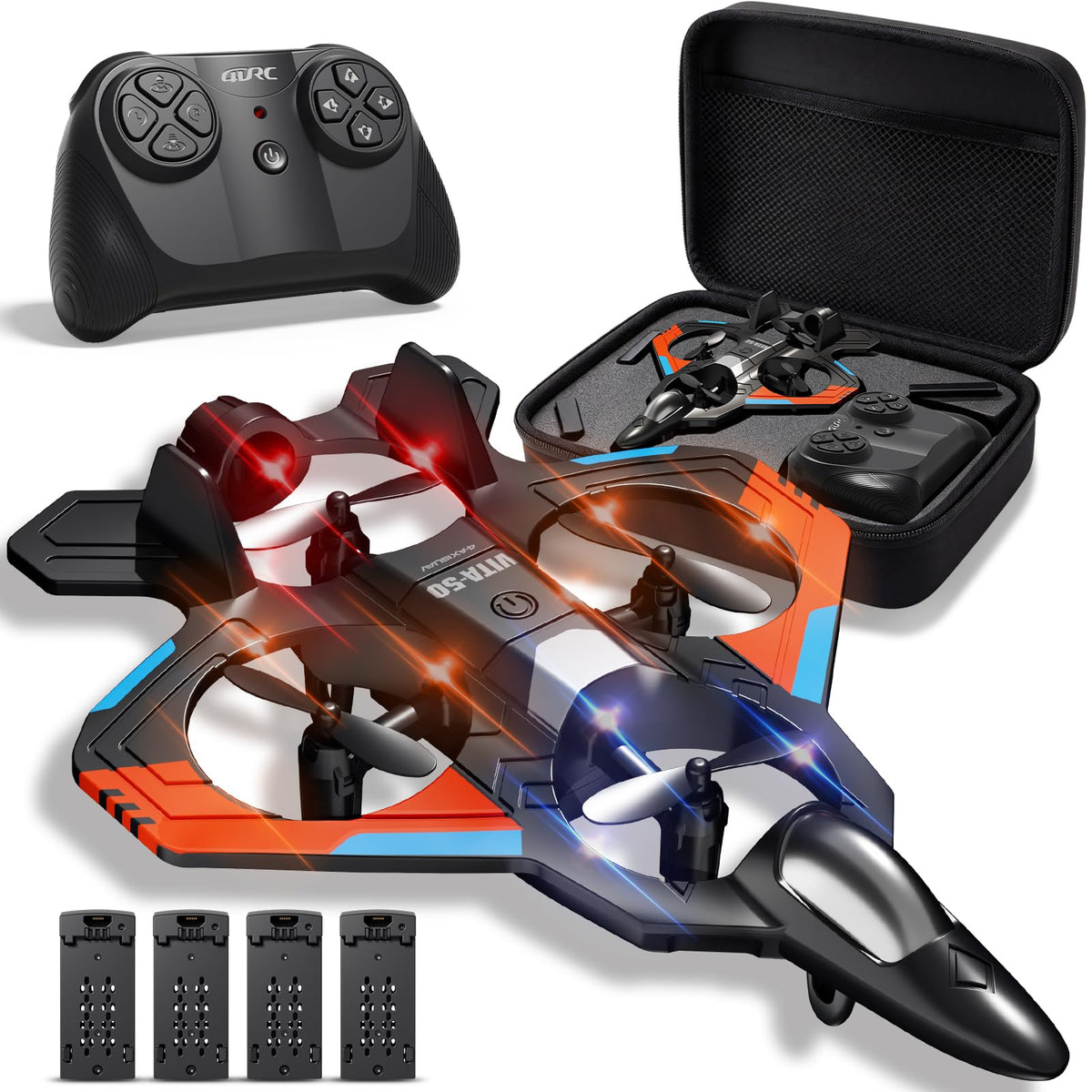 RC Planes Remote Control Airplanes Drones for Kids Adults,Black,3Batteries