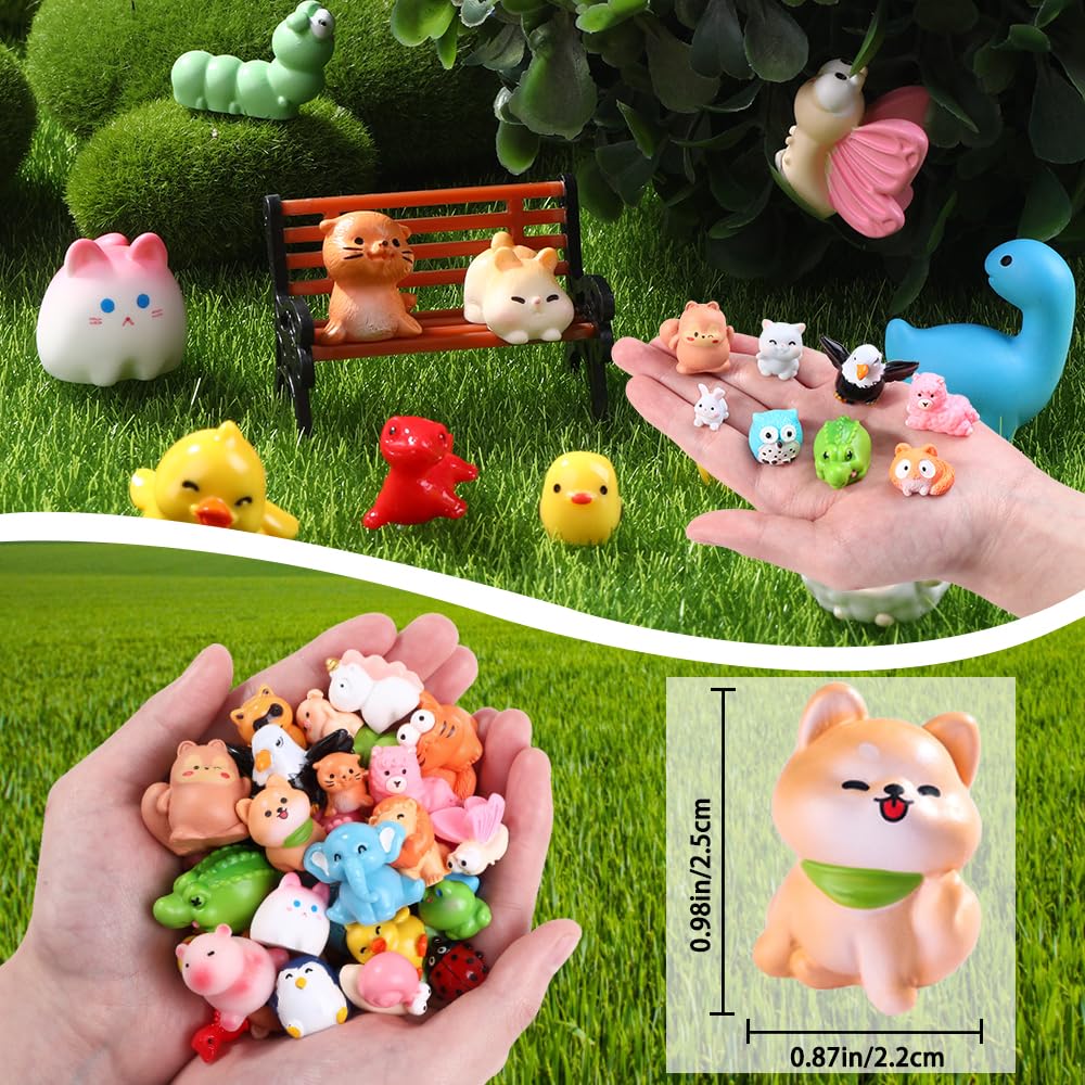 DIYDEC 24pcs Luminous Christmas Mini Resin Tree Figures Toys