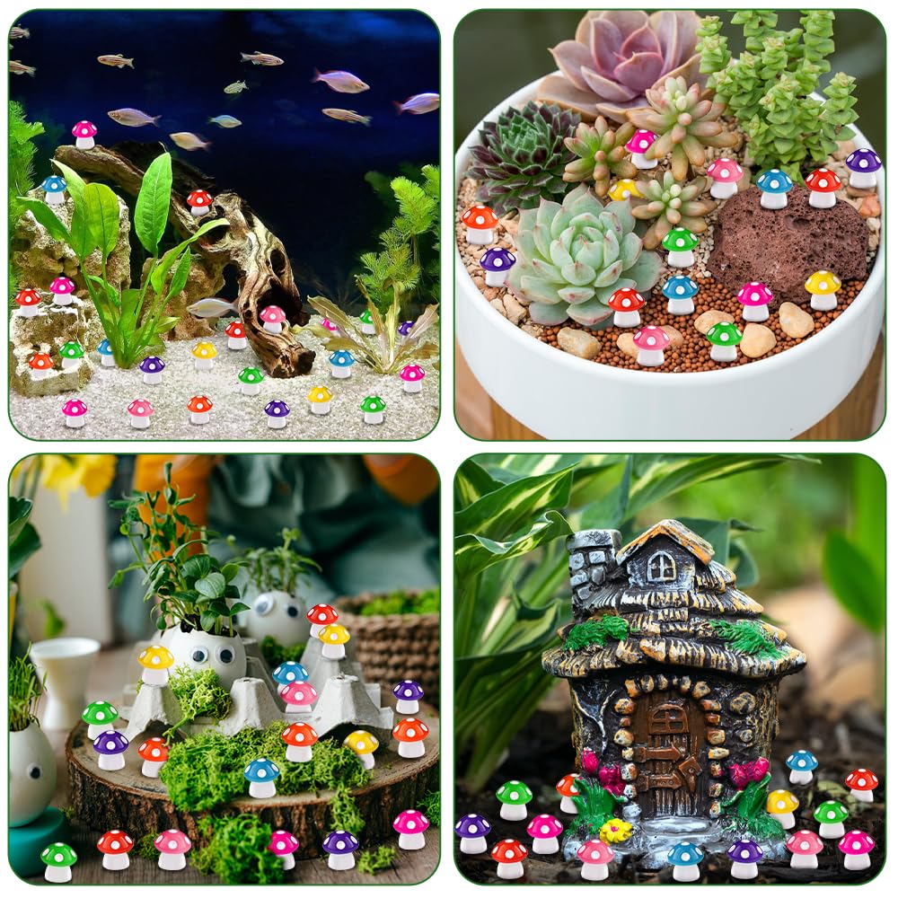 DIYDEC 24pcs Luminous Christmas Mini Resin Tree Figures Toys