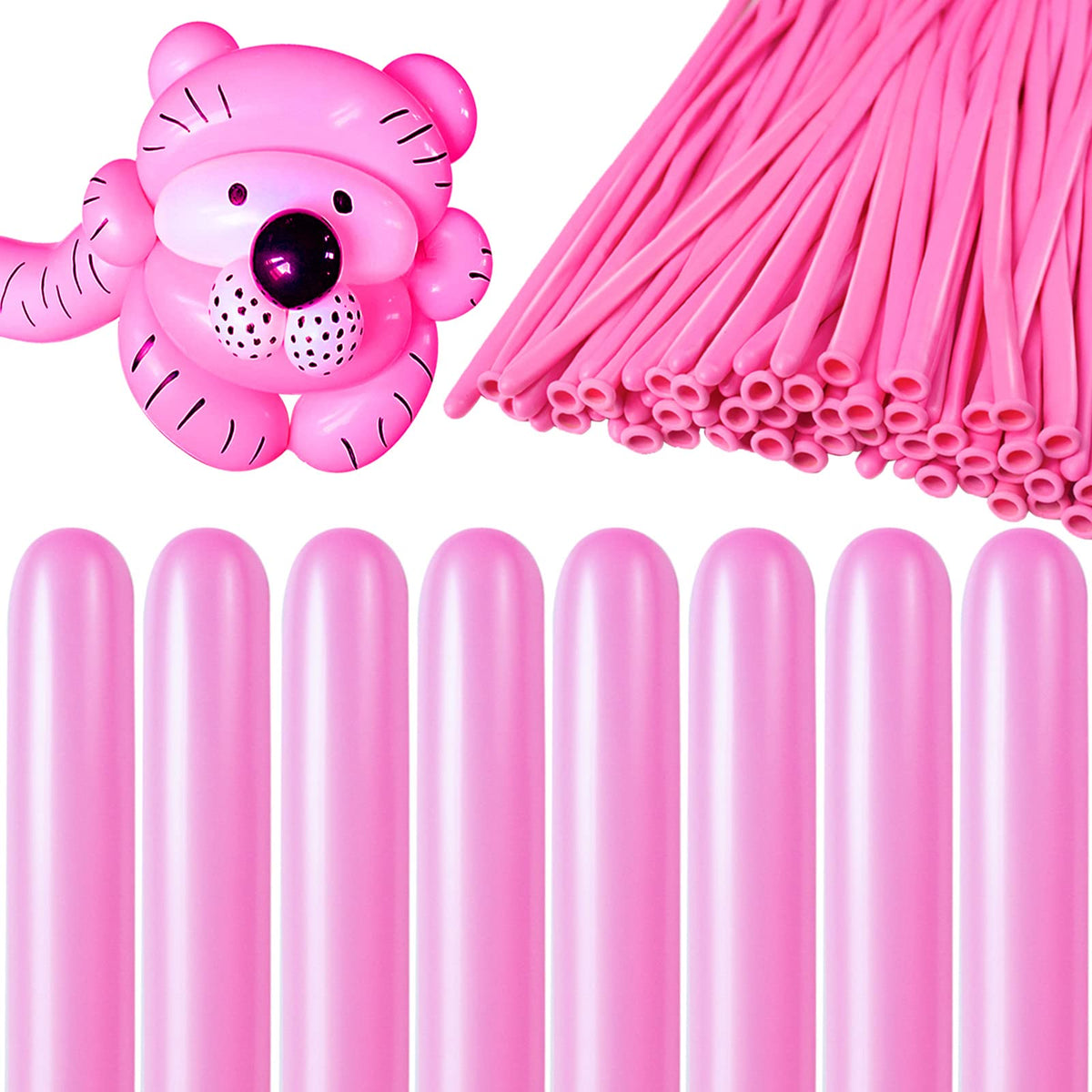 260 Black Long Balloons for Balloon Garland Thickening Skinny Latex Twisting Animals Modeling Christmas Birthday Wedding Party Festival Decorations 100pcs