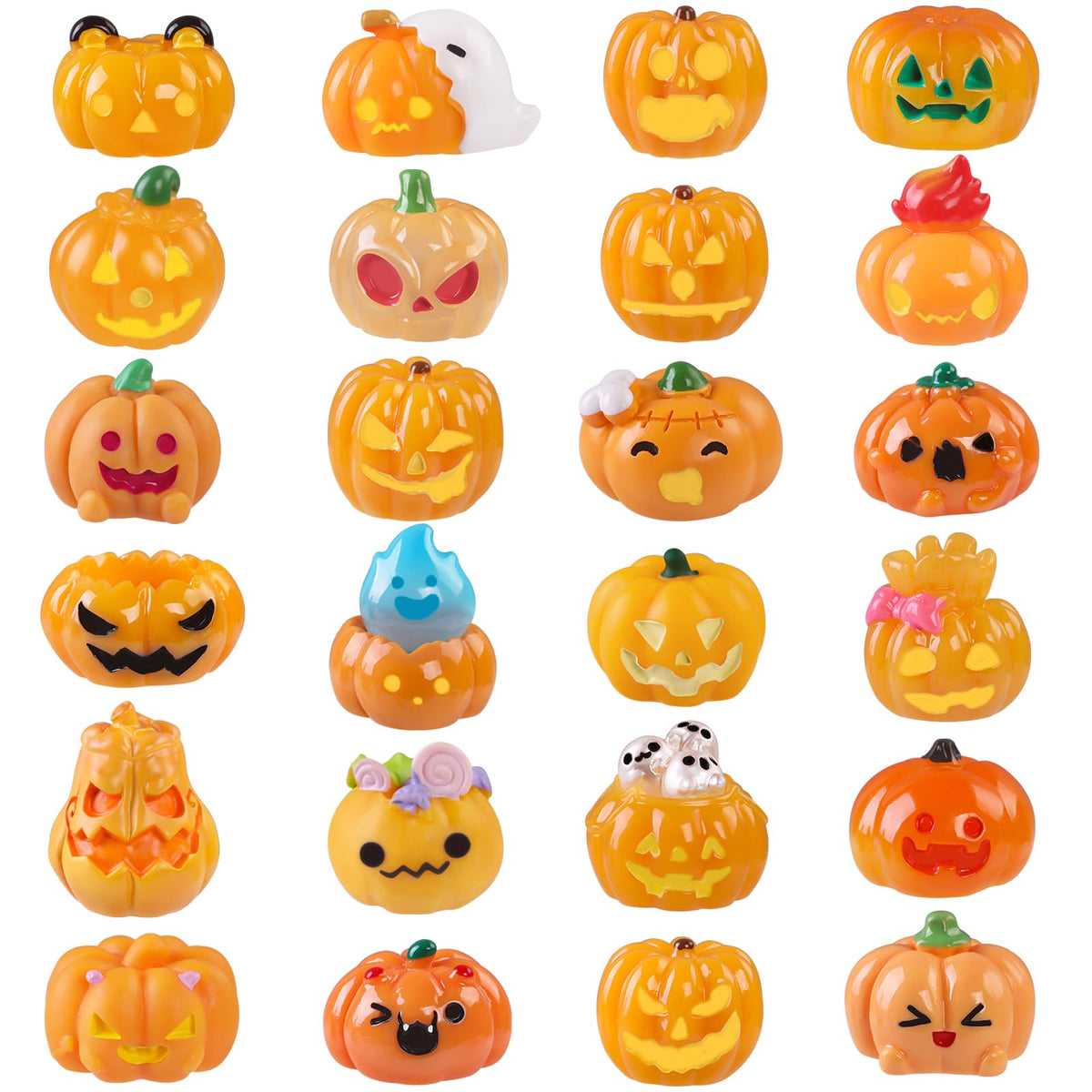 DIYDEC 24pcs Luminous Christmas Mini Resin Tree Figures Toys