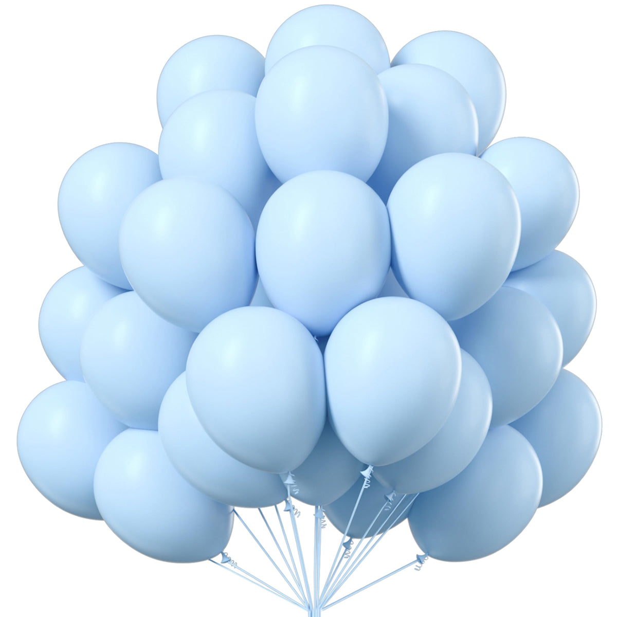 PartyWoo Light Blue Balloons 101pcs Baby Pastel Sky Aqua Blue Color 12 Inch