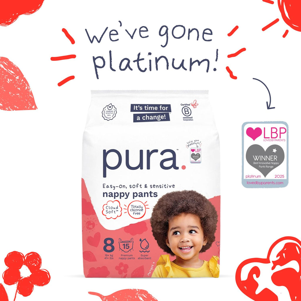 Pura Nappy Pants Size 5 (12–17kg) 20 Count Sensitive Skin